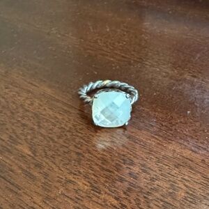 Pandora Silver Ring with Clear Gemstone